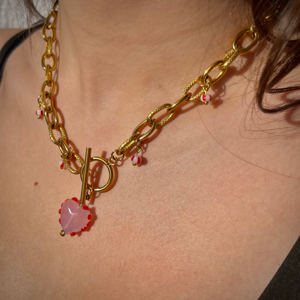 Collier cherry heart