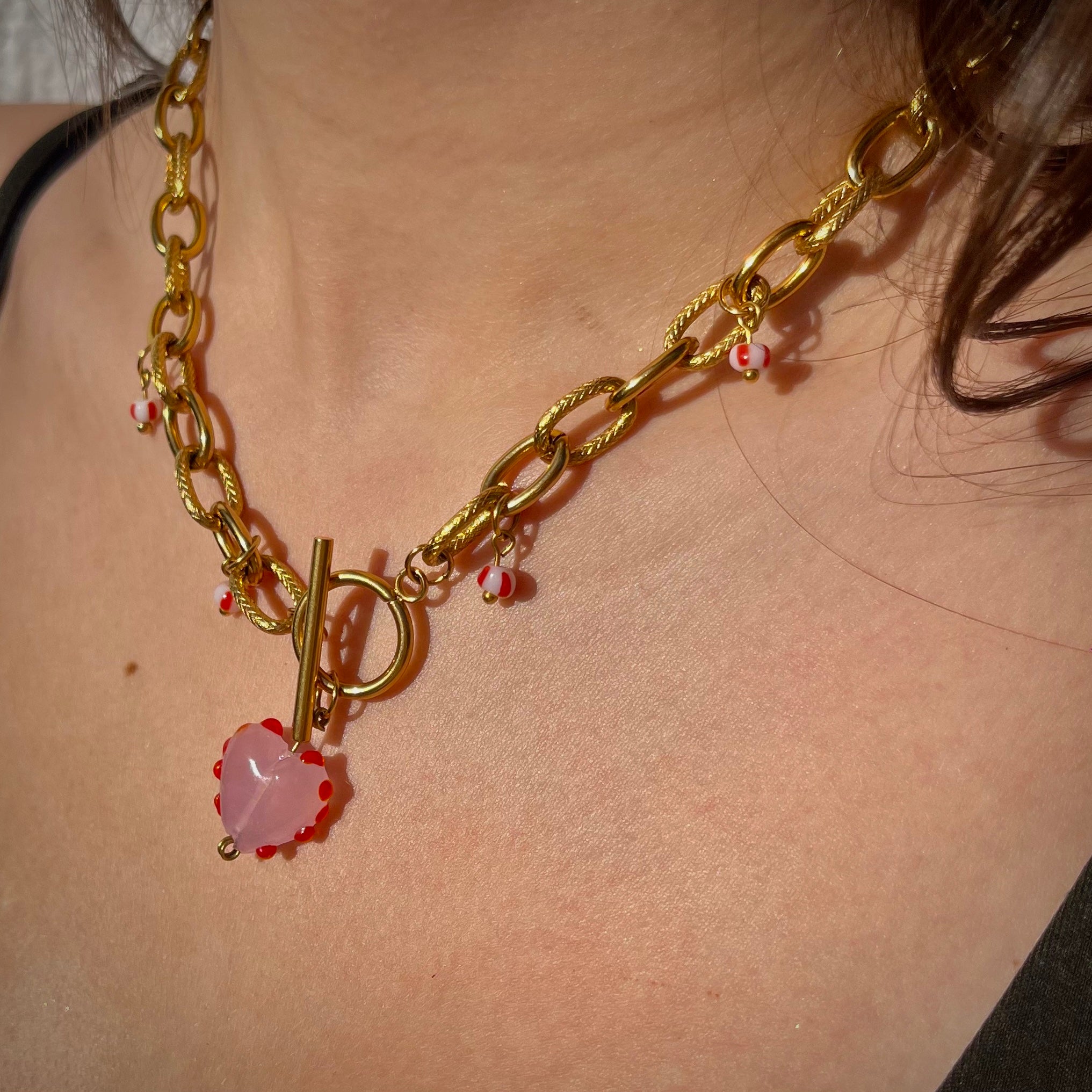 Collier cherry heart