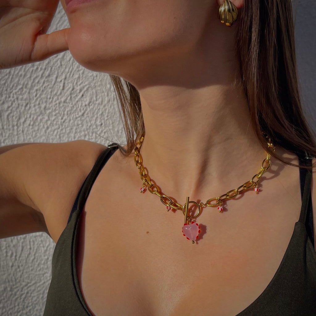 Collier cherry heart